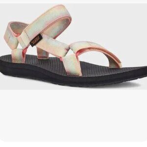 Women's Teva Sorbet Pink Lemon Tie-Dye Sandals Size 10